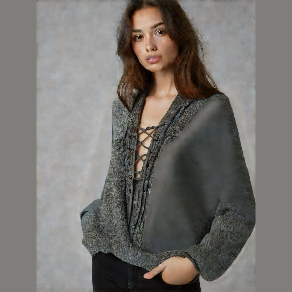 Free People Hoodie Oversized Gray Sweater Women's Size SP